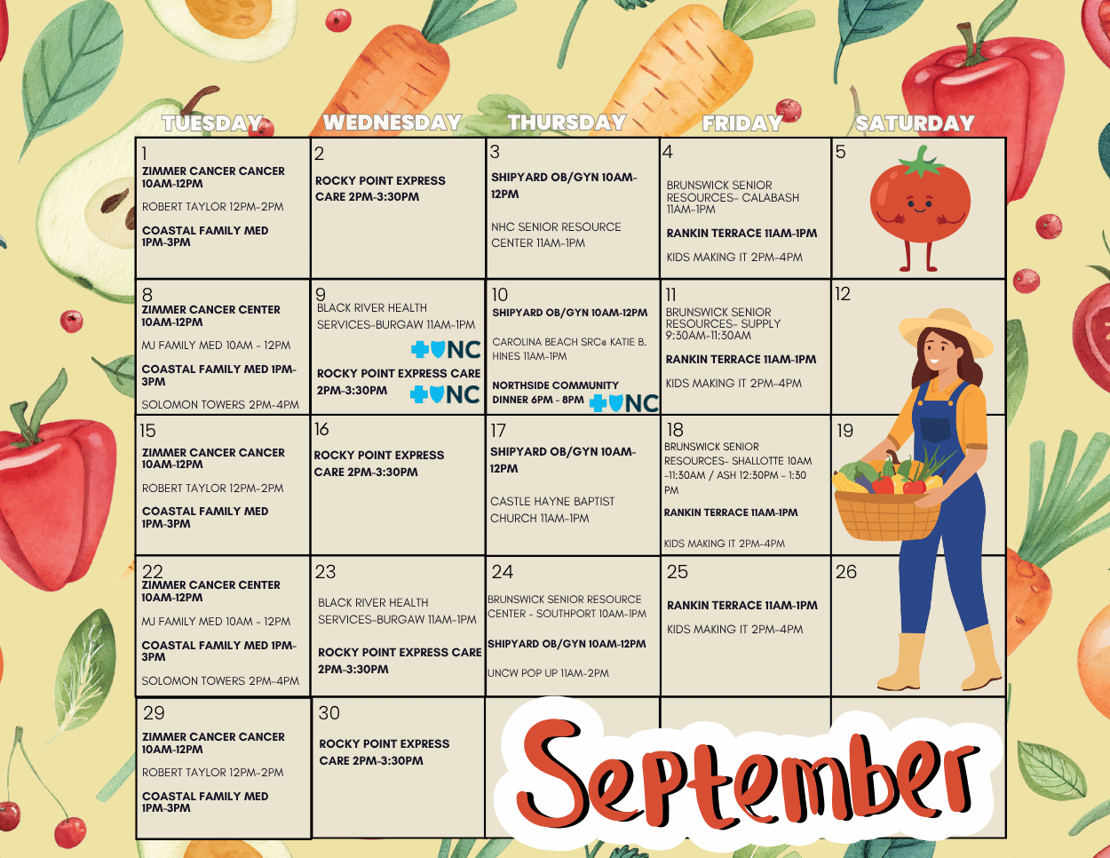 FDE Market Calendar 2026 September Front